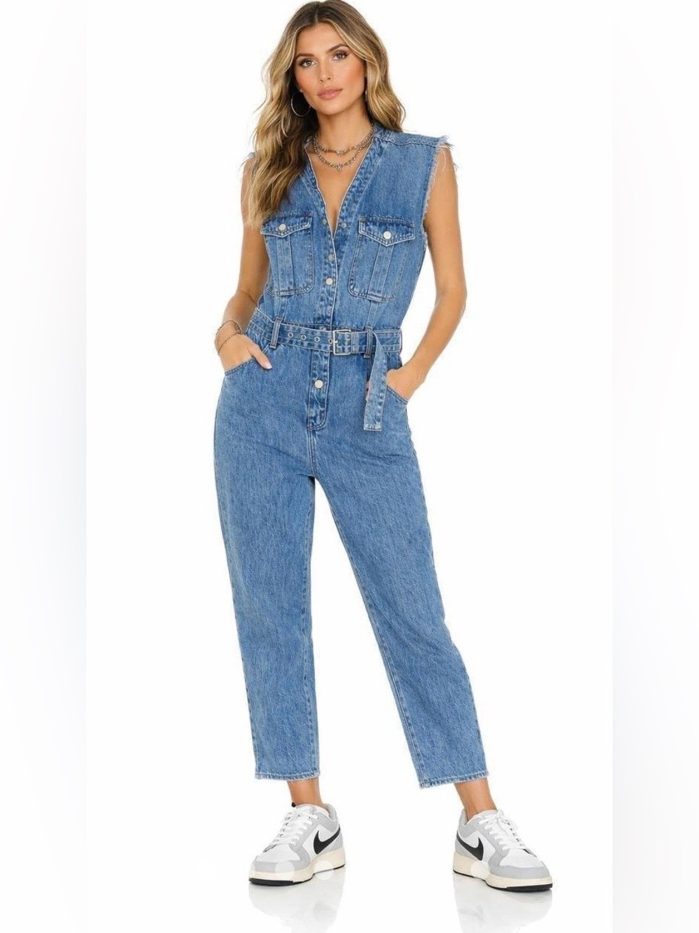 BLANKNYC Sleeveless Denim Jumpsuit